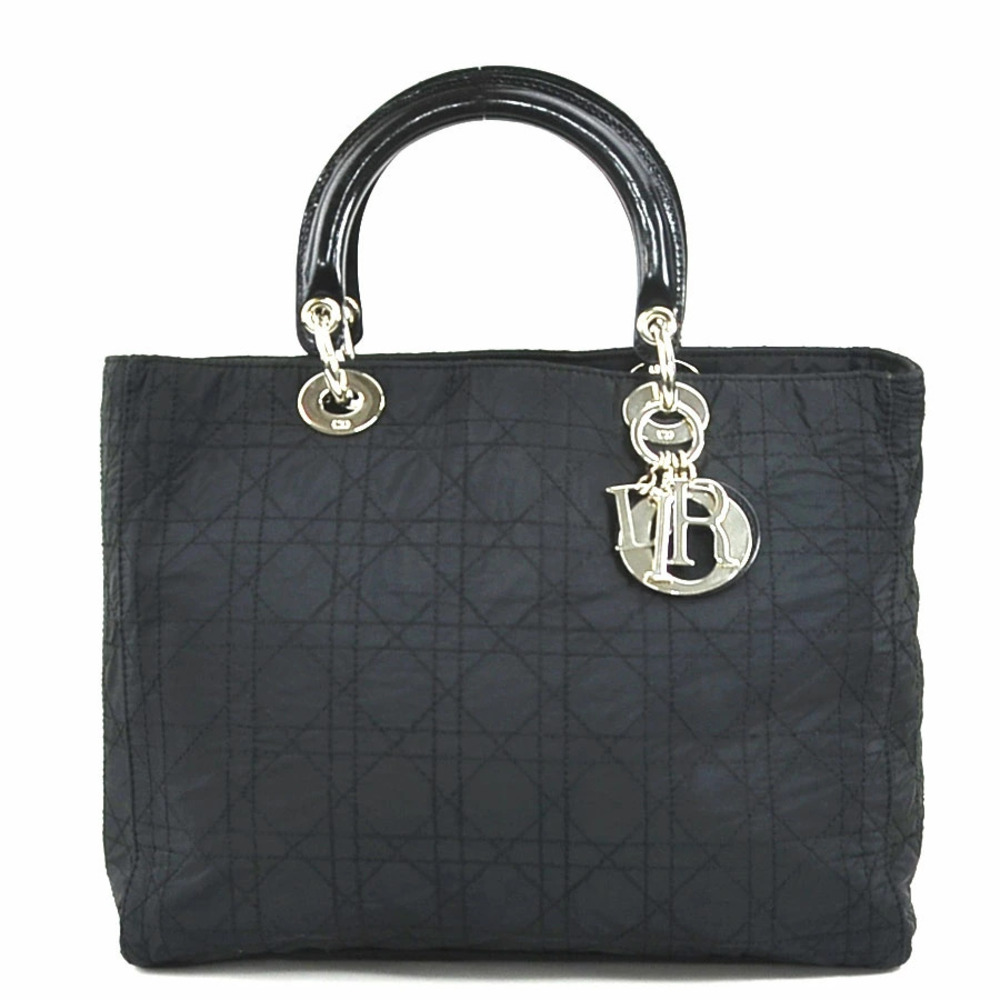 Christian Dior Lady handbag black silver